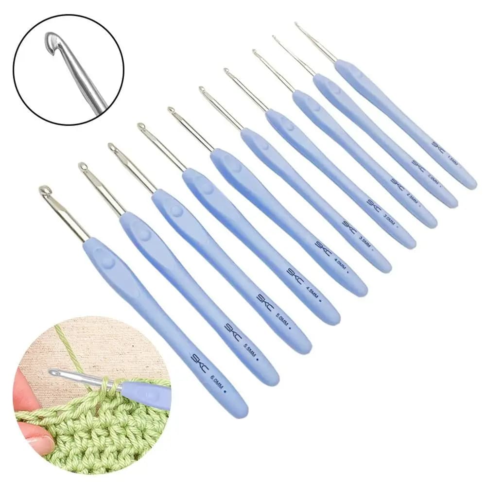 DIY Soft Handle Knitting Needles Aluminum Long Crocheting Hooks Multisize Crocheting Needles DIY Sewing Accessories