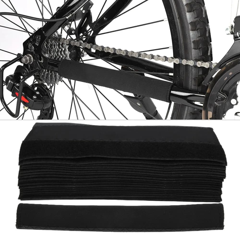 20PCS Neoprene Fabric Bike Frame Protective Casing with Hook&loop Lightweight Bike Frame Protector Black 22*11cm