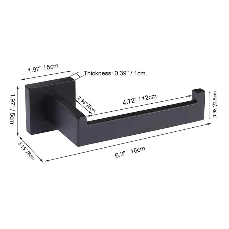 Porta asciugamani da parete nero per roulotte Porta rotolo di carta igienica da bagno Portaoggetti quadrato Portaoggetti per accessori per camper per roulotte
