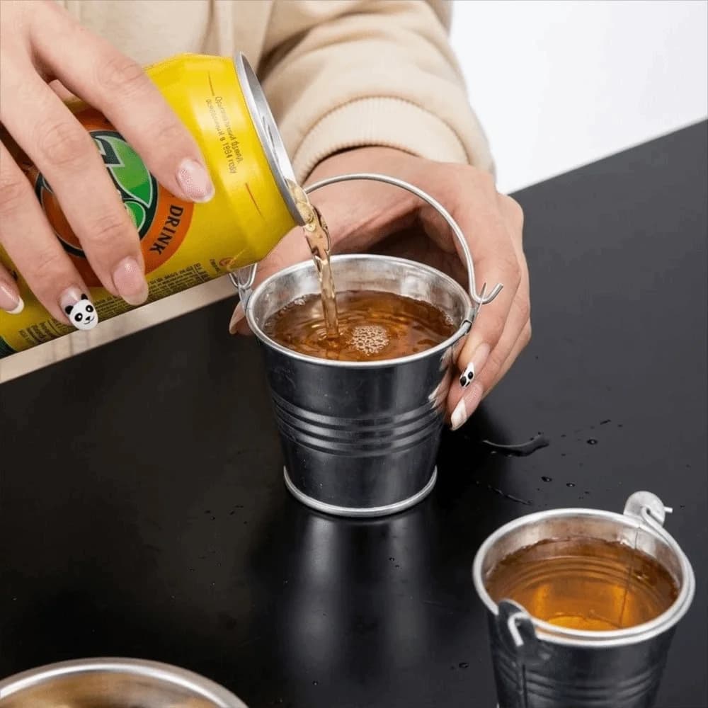 Gathering with Handle Bucket Shot Glass Reusable Portable Mini Bucket Cup Tiny Pail Cup Party