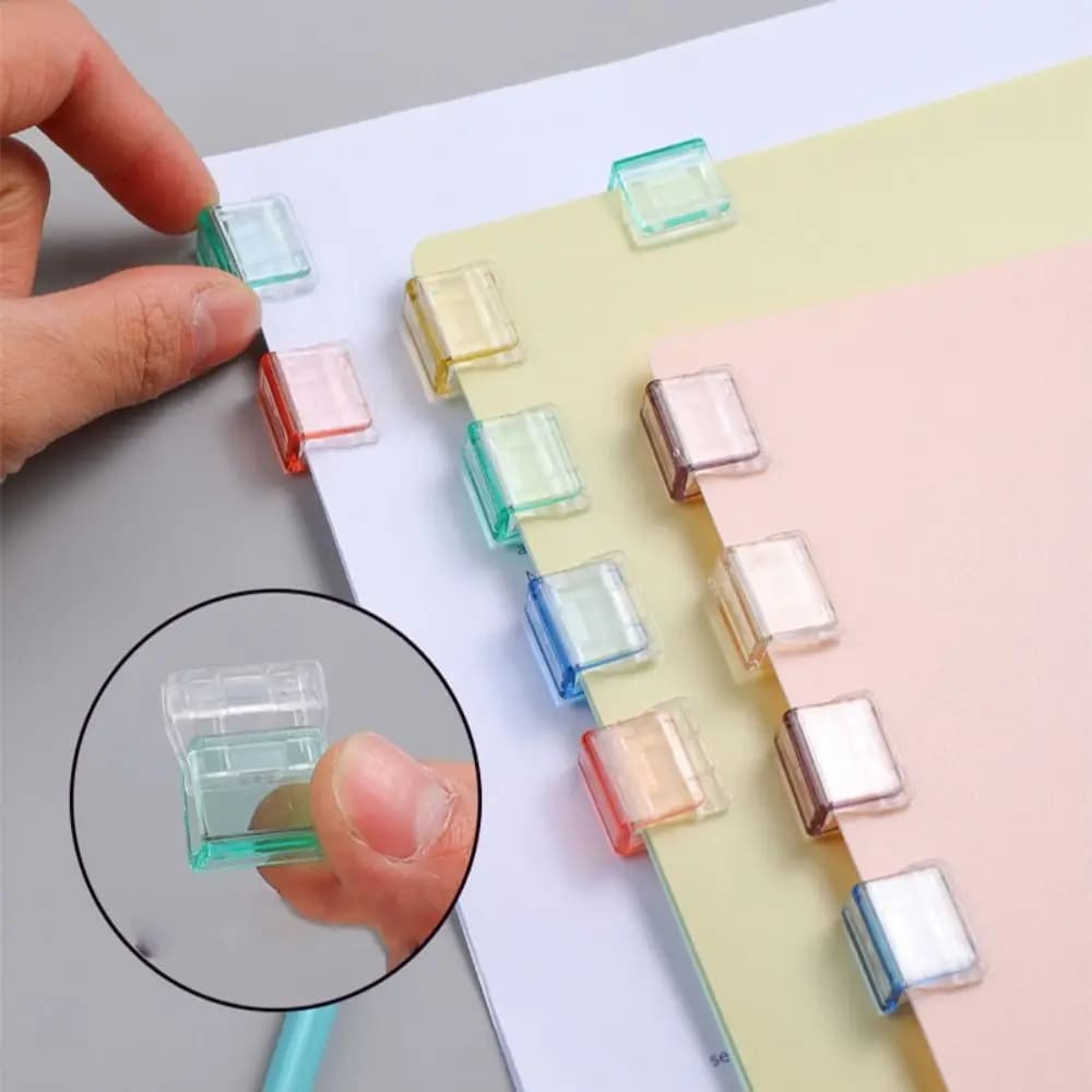 Creative Candy Color Letter Paper Clip Transparent Multi-function Push Clip Plastic Test Paper File Folder Student