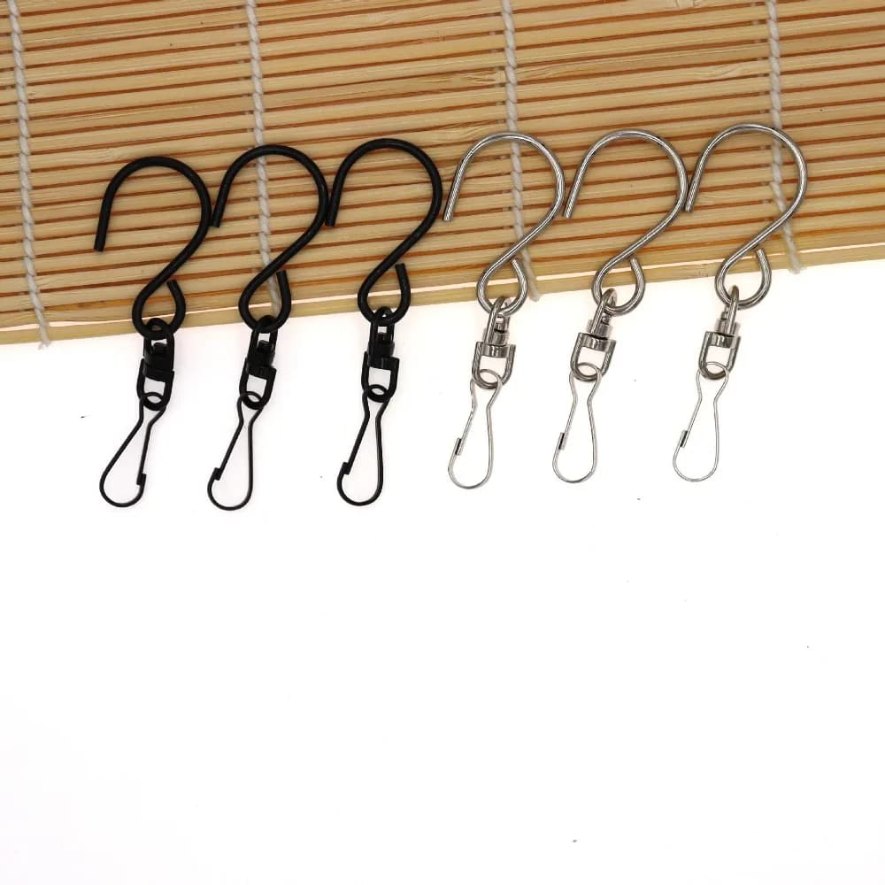 8 pezzi per appendere girandole vento campanelli eolici twisters di cristallo strumenti per feste ganci girevoli clip cucina camera da letto ganci rotanti a S