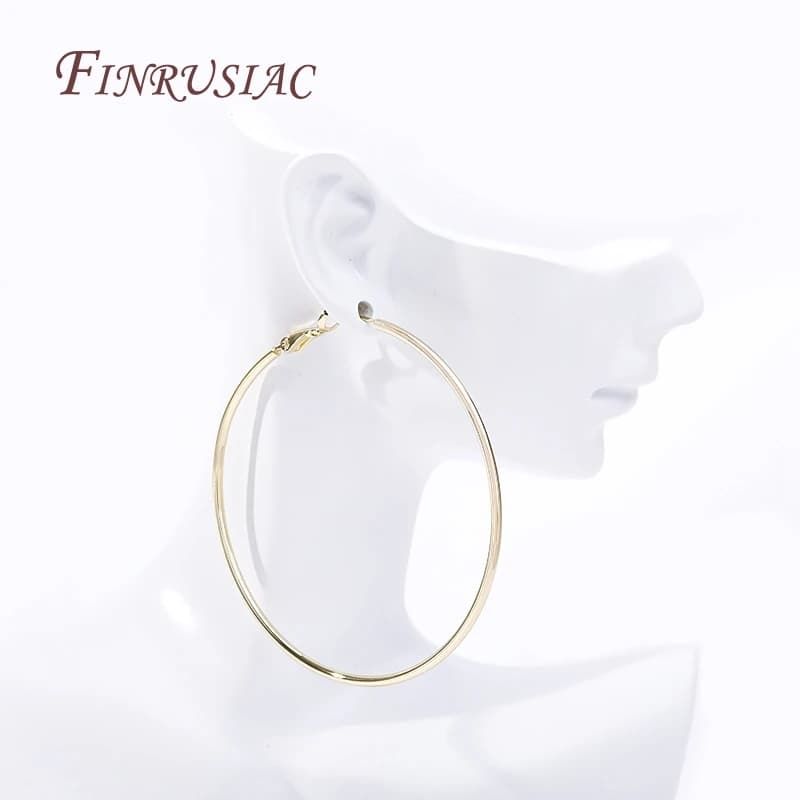 Orecchini a cerchio da donna alla moda orecchini a cerchio appiattiti placcati in oro 14 carati orecchini in argento 925 femminili accessori per gioielli