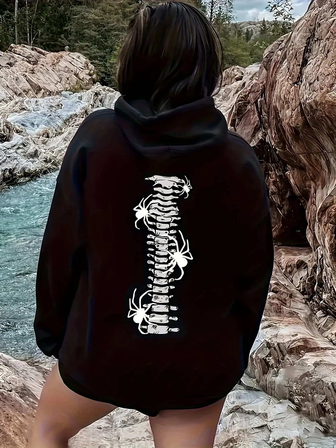 Stampa grafica scheletro Autunno e inverno Felpe con cappuccio da uomo e da donna in puro cotone Casual Outdoor Street Sports Allenamento allentato