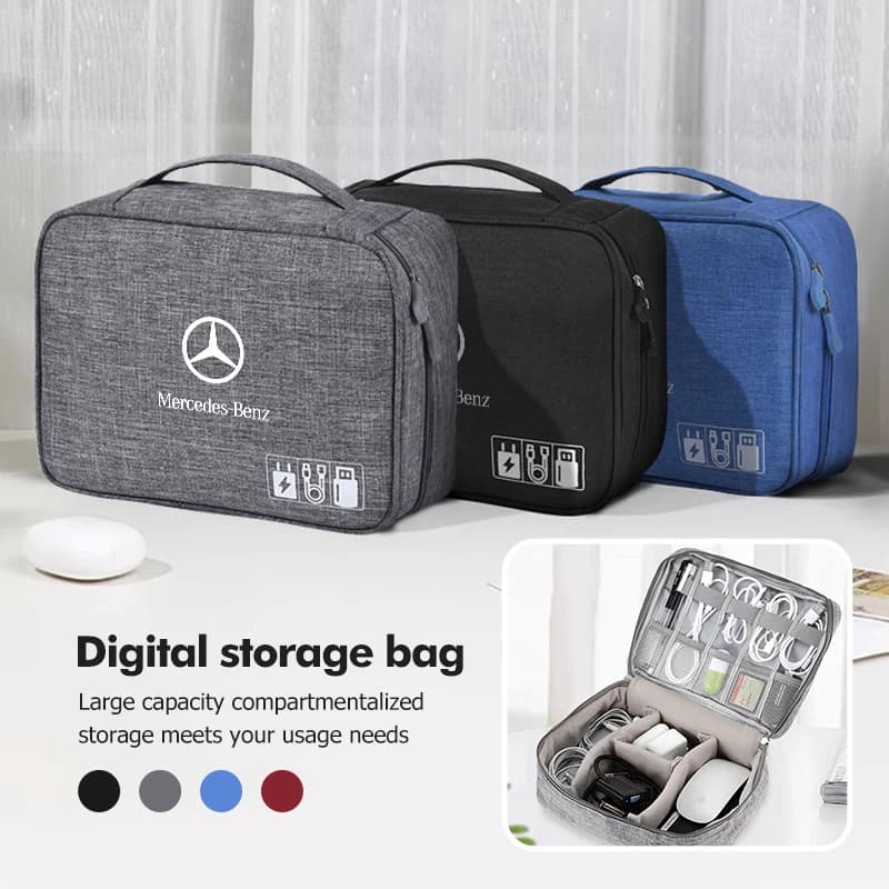 Car USB Data Cable Organizer Headset Charging Treasure Box For Mercedes Benz AMG A C E S G Class W201 W210 W108 W204 W205 W203