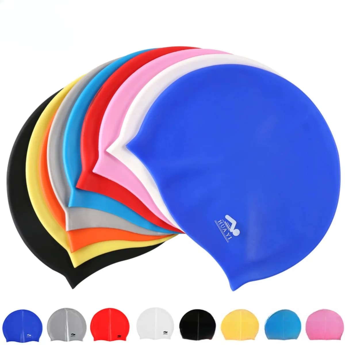 Silicone Elastic Swimwear Waterproof Swim Hat for Men Women Long Hair Pool Head for Adults Protect Your Ear Swim Equipment