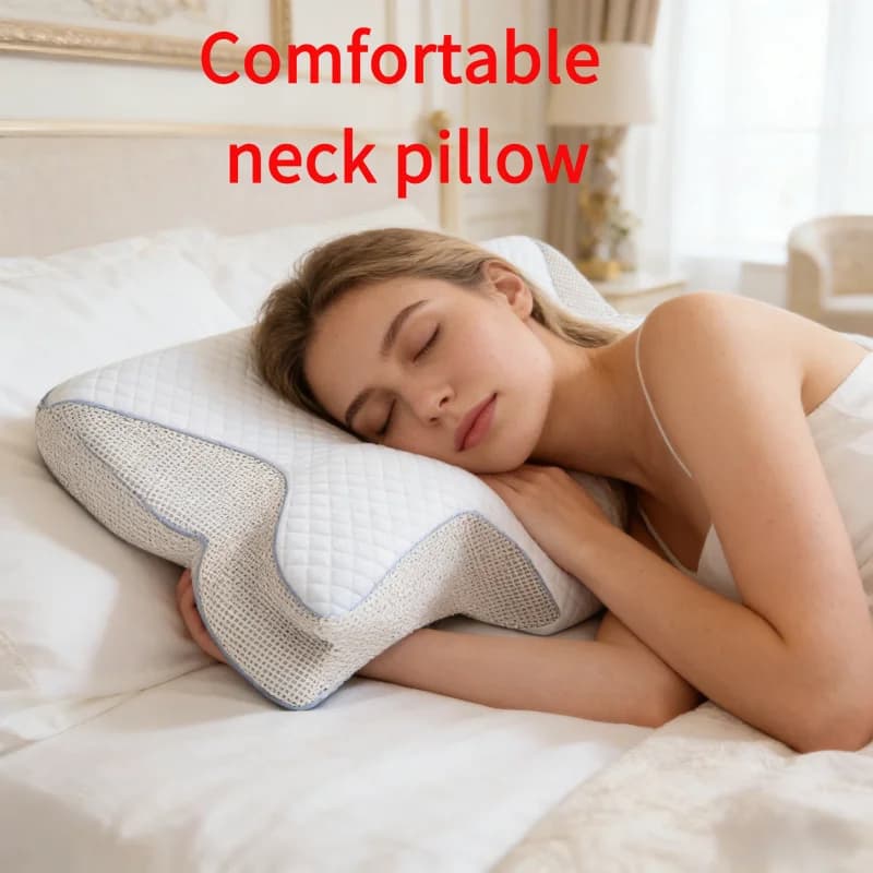 Cuscino Ortopedico Cervicale in Memory Foam a Forma di Farfalla, Cuscino per il Collo a Lento Ritorno, Cuscino per Dormire Confortevole e di Supporto per la Casa