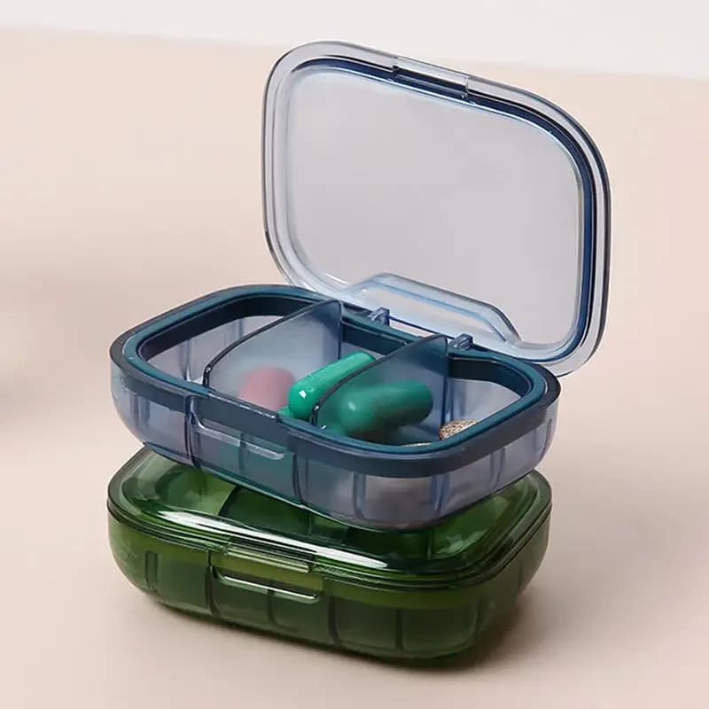 Portapillole da Viaggio Portatile, Mini Contenitore per Medicinali, Dispenser per Pillole, Scatola per Conservazione Farmaci, Organizzatore per Compresse