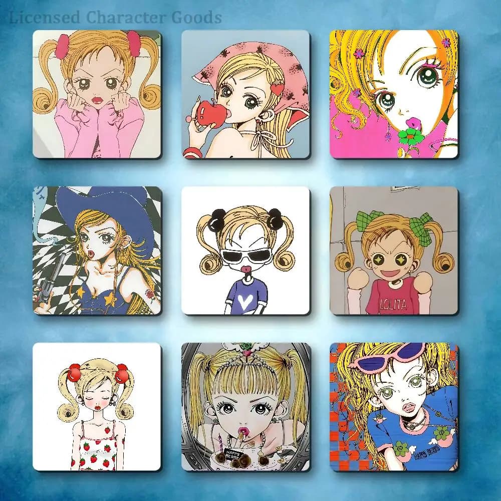 M-Mikako Happy B-Berry Refrigerator Magnets Square Tiles with Magnetic Sheets Printed for Decoration Collect 55mm