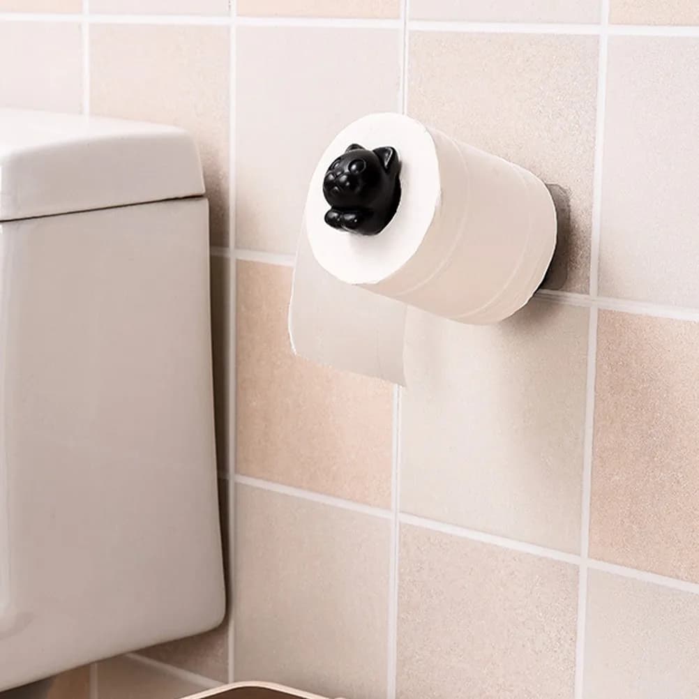 Portarotolo da Parete Stile Gatto Cartone Animato, Simpatico Porta Carta Igienica Decorativo per Bagno, Cucina, Soggiorno