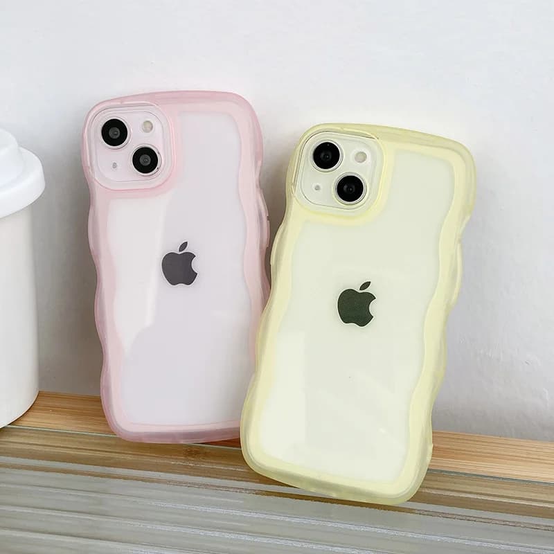 Custodia per telefono traslucida Wave Edge per IPhone 16 15 14 Pro Max 13 12 11 Cover posteriore morbida in TPU