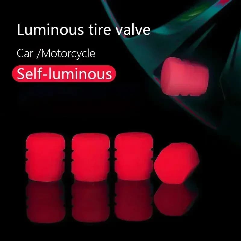 Tappi Valvola Luminosi Fluorescenti Verde Blu che si Illuminano di Notte per Auto Moto Bicicletta, Decorazione Universale per Cerchioni Pneumatici, Set da 4 Pezzi