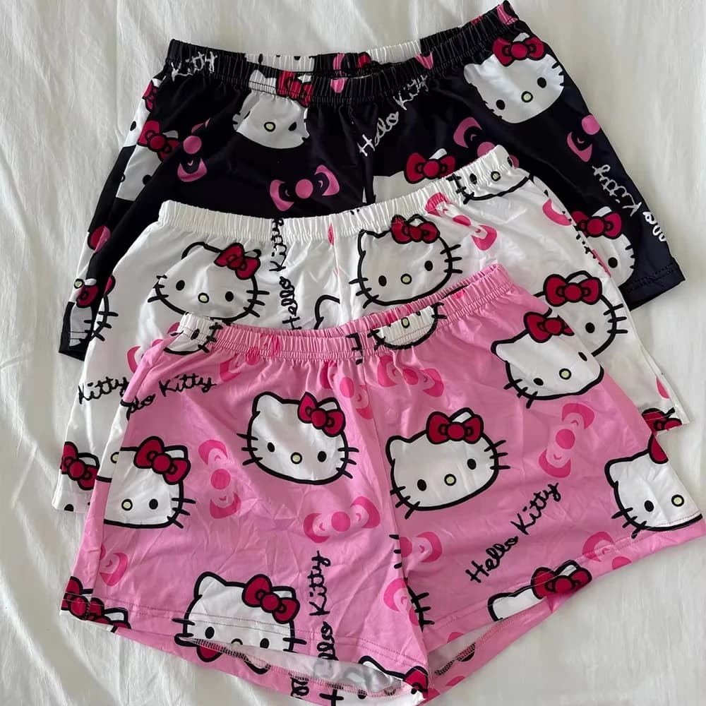 Pantaloncini Sportivi Cartoon Hello Kitty Nuovi e Comodi per Bambini e Adulti, Collezione Estate 2026, Pantaloncini Casual Moda Primavera 2026