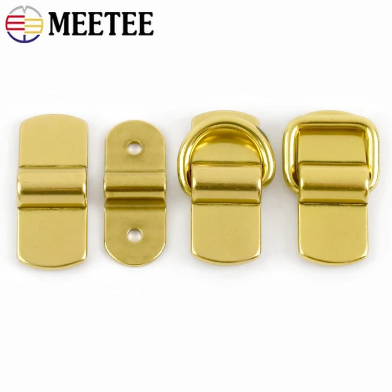 2/4 pezzi in ottone massiccio ponte ad arco manico borsa clip laterale fibbia D-ring gancio quadrato artigianale in pelle fatta a mano accessori hardware fai da te