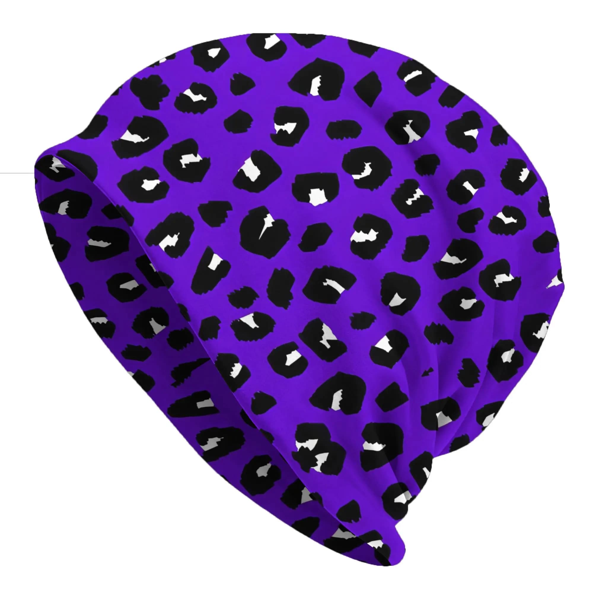 Cappelli Outdoor Graffiti con Stampa Leopardata Viola, Berretti Sottili Speciali, Cuffie e Paraorecchie per Uomo e Donna