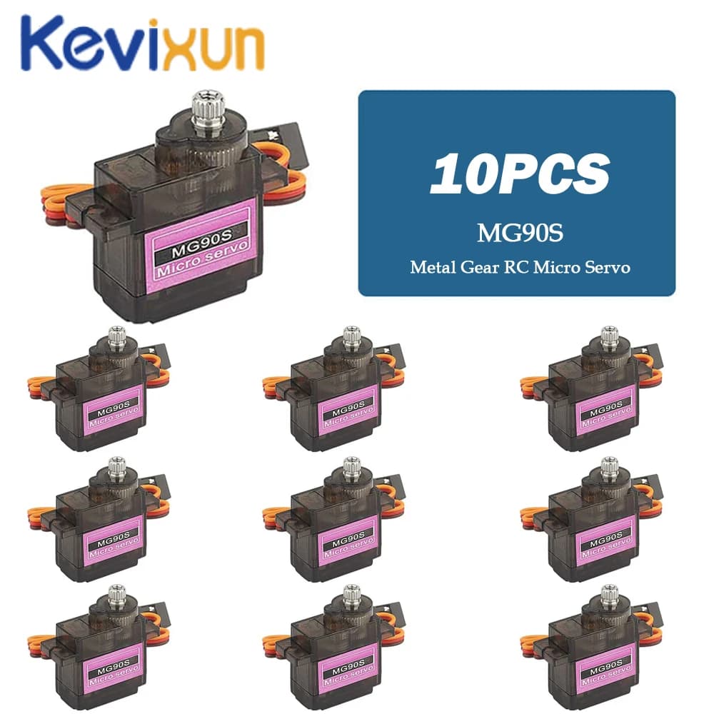 10 pz MG90S Metal gear Digital 9g Servo Per Rc Elicottero aereo barca auto MG90 9G SG90S Metal gear