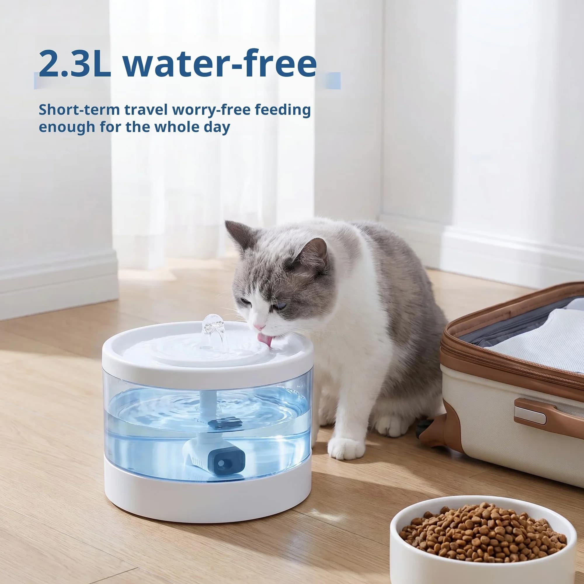 2.3L Automatic Water Fountain Pet Water Feeder Cat/Dog Drink Bowl Water Dispenser Silent With window