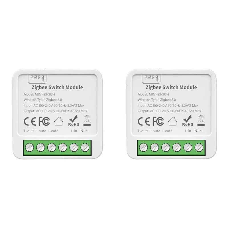 ABGR-2X Tuya Zigbee 3 CH FAI DA TE Smart Switch Relè di Luce di Controllo a 3 Vie Vita Intelligente Modulo Interruttore Zigbee di Controllo Remoto Senza Fili