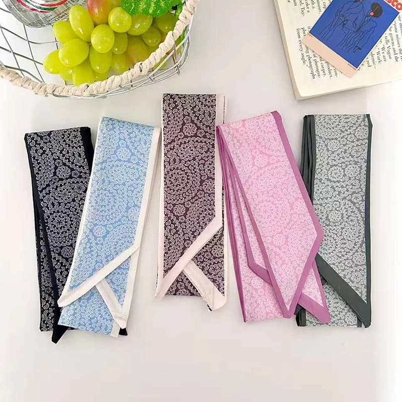 Nuovo Arrivo 2026: Sciarpa in Raso Geometrica Floreale da Donna, Bandana per Capelli, Sciarpa da Collo, Decorazione per Manici di Borse - Ideale per Primavera Estate
