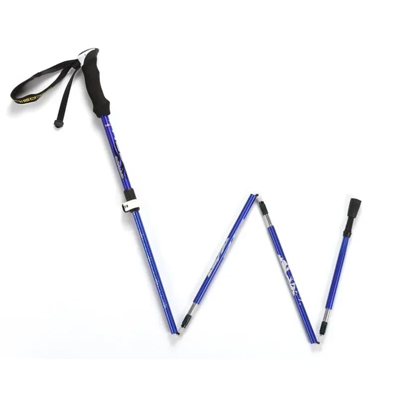 Maniglia Bastoni da passeggio pieghevoli a 4 sezioni Bastoni da trekking Stampelle Bastoncini da trekking Accessori da escursionismo Alpenstock 1PC