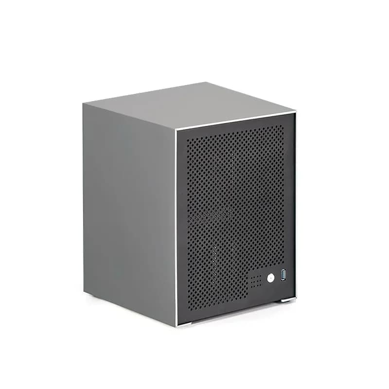Chassis NAS a 6 dischi con scocca in alluminio, scheda madre ITX, alimentatore 1U compatto, server di archiviazione Feiniu nero Qunhui