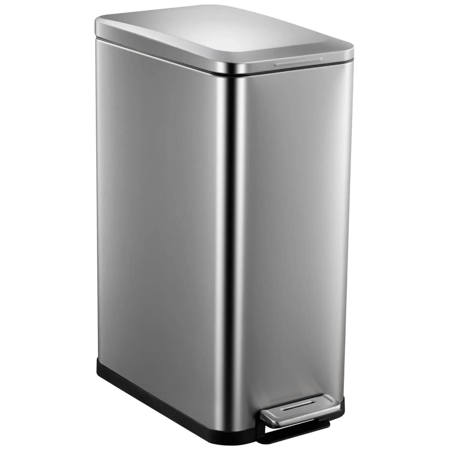 Pattumiera da cucina da 13 galloni, bidone della spazzatura con gradino in acciaio inossidabile con coperchio Soft-Close e secchio rimovibile – Resistente alle impronte digitali, sottile