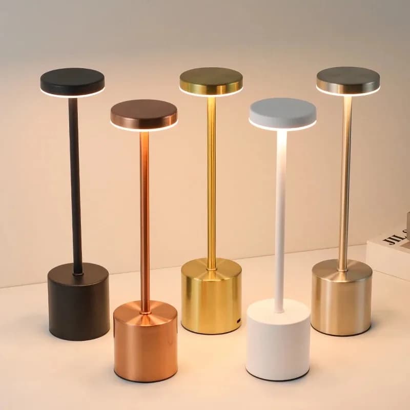 LED Table Lamp with Simple Tactile Sensor Rechargeable Desk Lamp 3 Colors Adjustable Comodin Creative Ambient Light Bar Room Decor Light