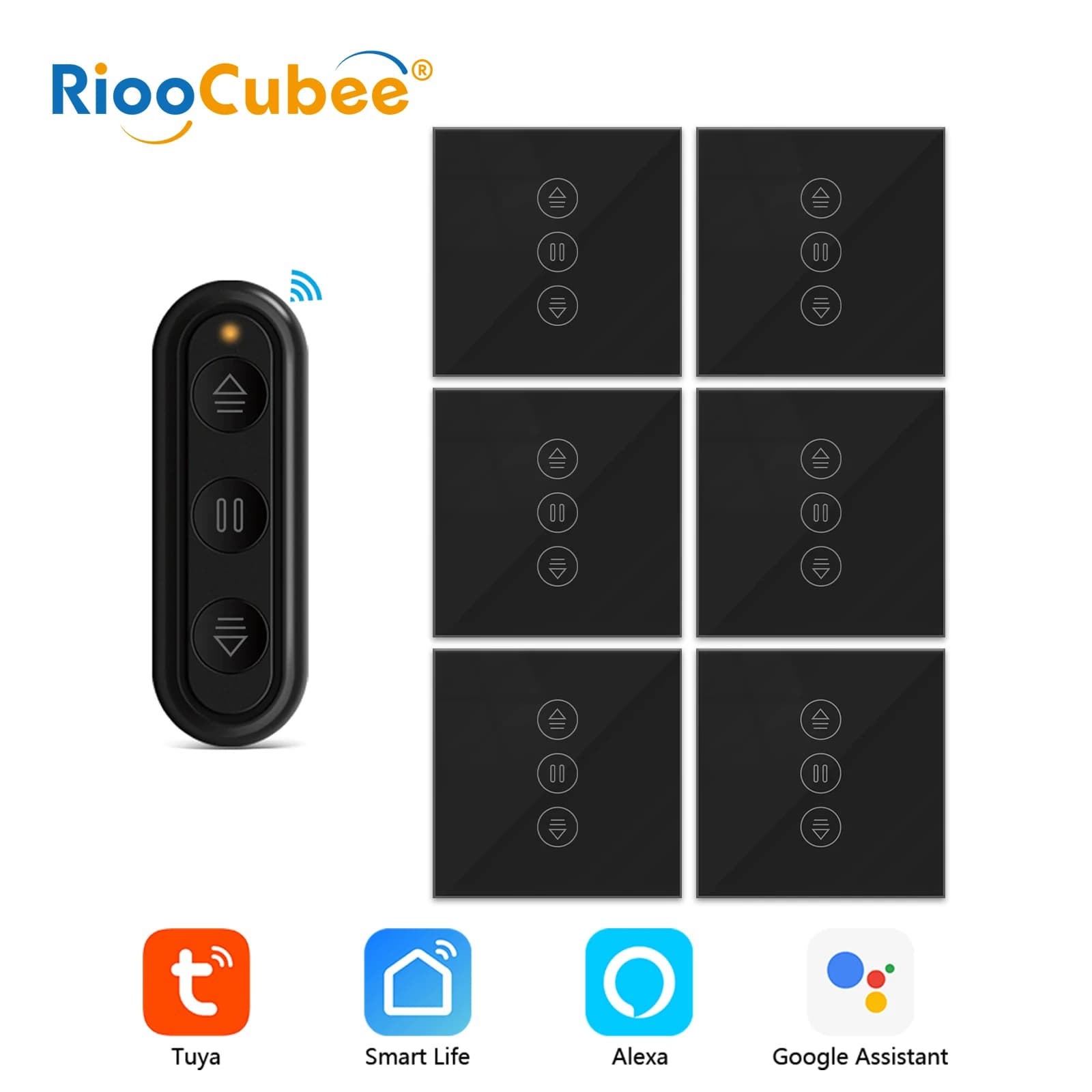 RiooCubee Tuya Smart Life Interruttore per tende nere per controllo timer percentuale tapparella di Google Home Alexa