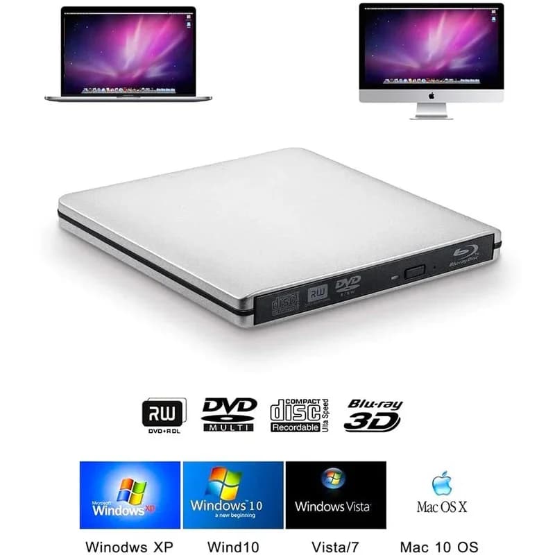 Nuovo Masterizzatore Blu-ray Esterno Portatile USB 3.0 4K in Lega di Alluminio 2026 per Notebook e Computer Desktop