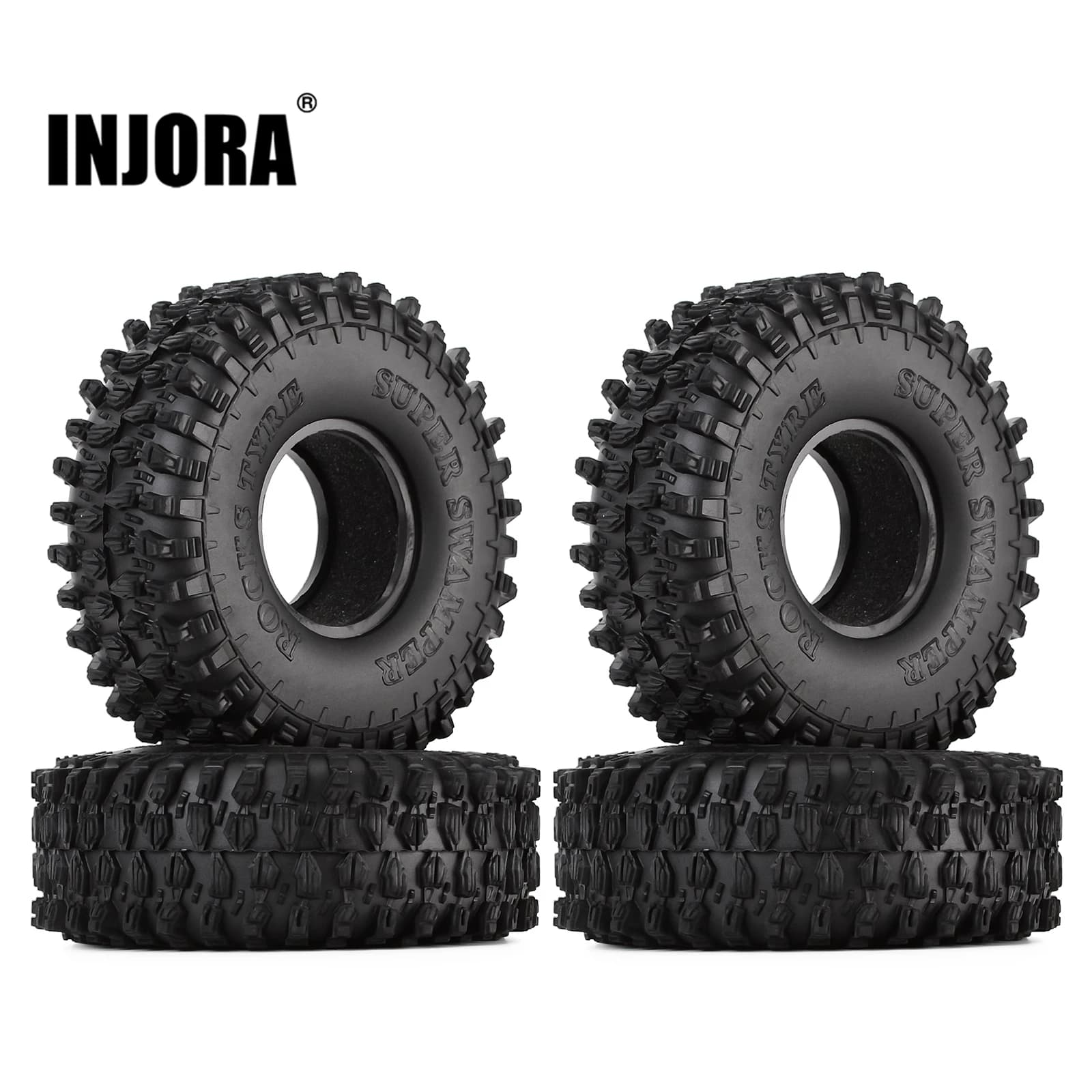 INJORA 4PCS 120MM 1.9 "Gomma Rock Pneumatici Ruota Pneumatici per 1:10 RC Crawler Auto Axial SCX10 90046 AXI03007 TRX4 Redcat Gen8