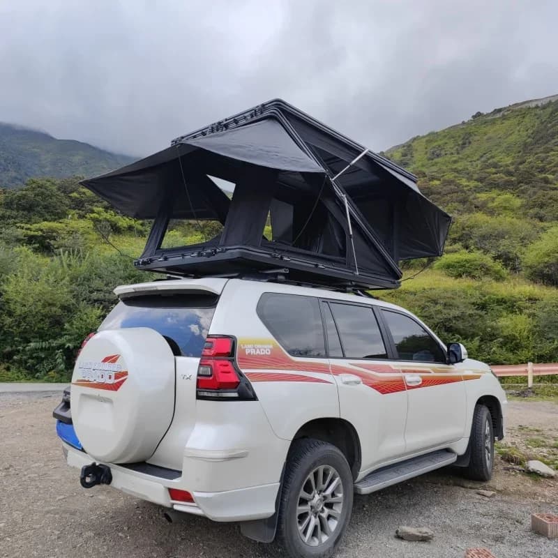Tenda da tetto per esterni in alluminio a forma di Z per 3-4 persone Tenda da tetto rigida per auto Rtt per campeggio fuoristrada 4X4