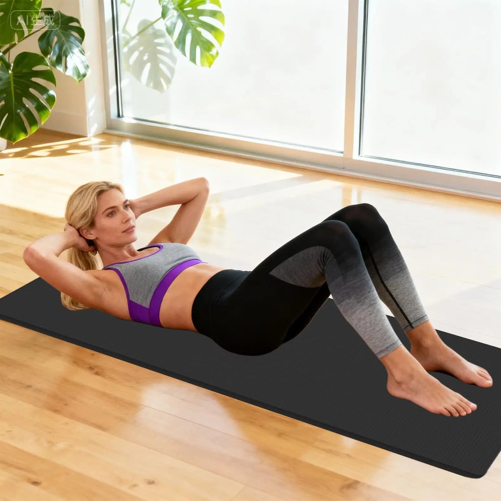Anti-slip yoga mats Shock Absorption anti-slip training equipment Lightweight and thick yoga mats with men's shoulder strap