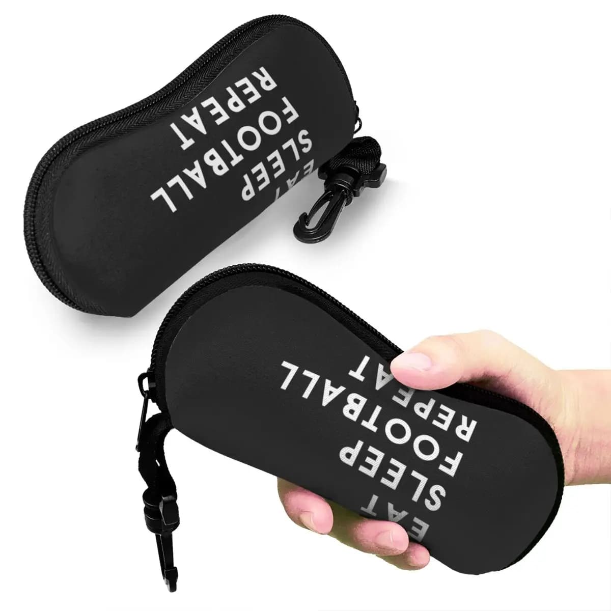 Eat Sleep Football Repeat Shell Eyewear Protective Case for Sunglasses Woman Man Soft Glass Case