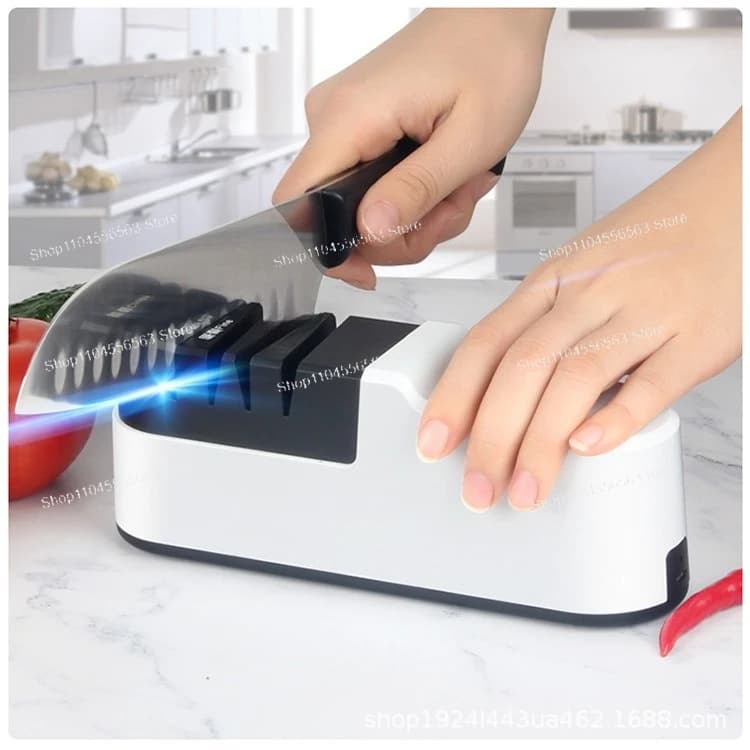 Affilacoltelli Elettrico Automatico Compatto e a Ricarica Rapida per Uso Domestico in Cucina
