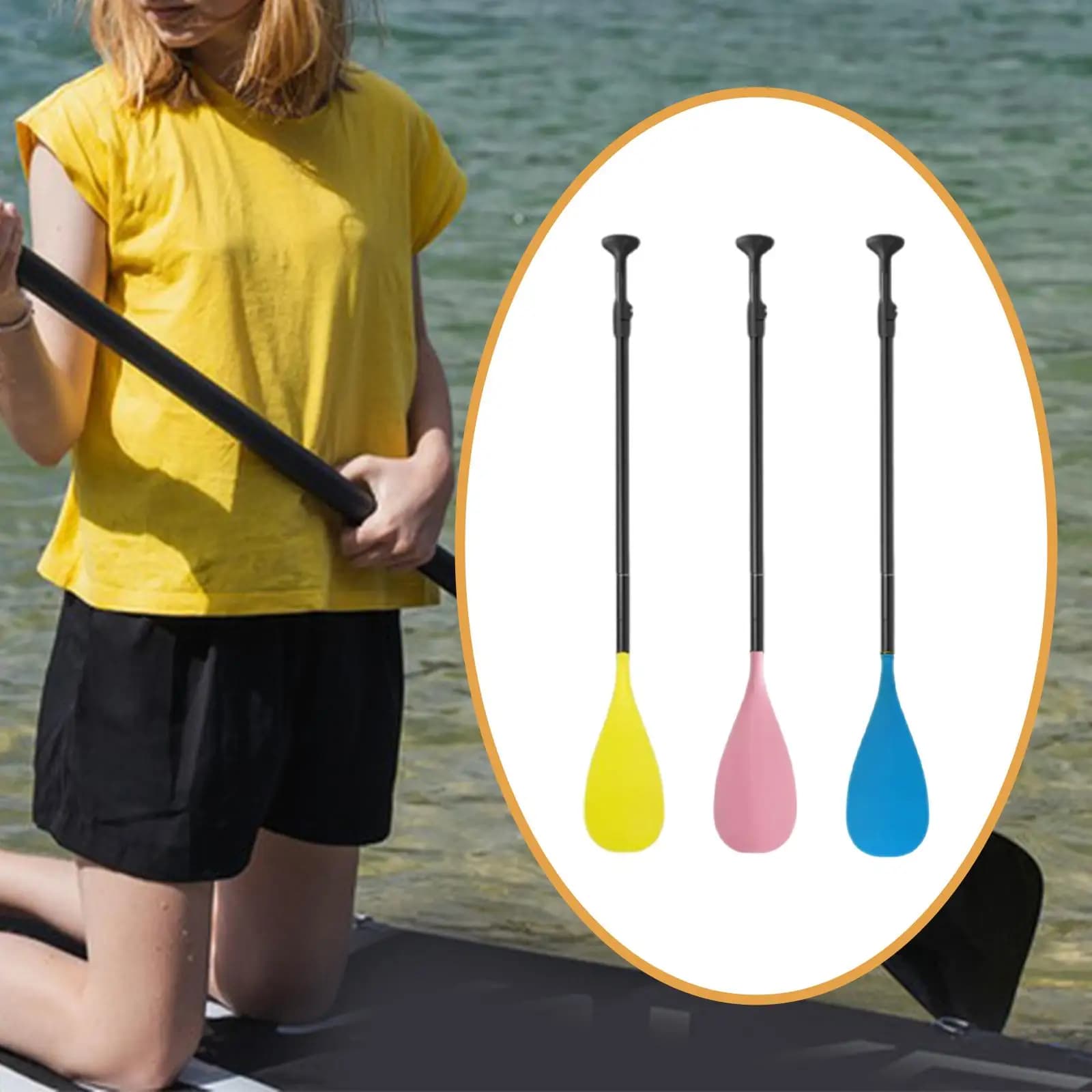 Pagaia Retrattile per Kayak per Bambini, con Impugnatura Ergonomica, Accessori per Canottaggio e Pesca per Canoe e Barche Gonfiabili