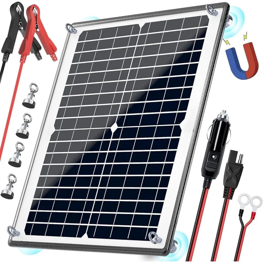 Regolatore di Carica Magnetico MPPT 12V 20W con Mantenitore di Carica Impermeabile per Auto, Barca, Camper, Moto e Uso Marino