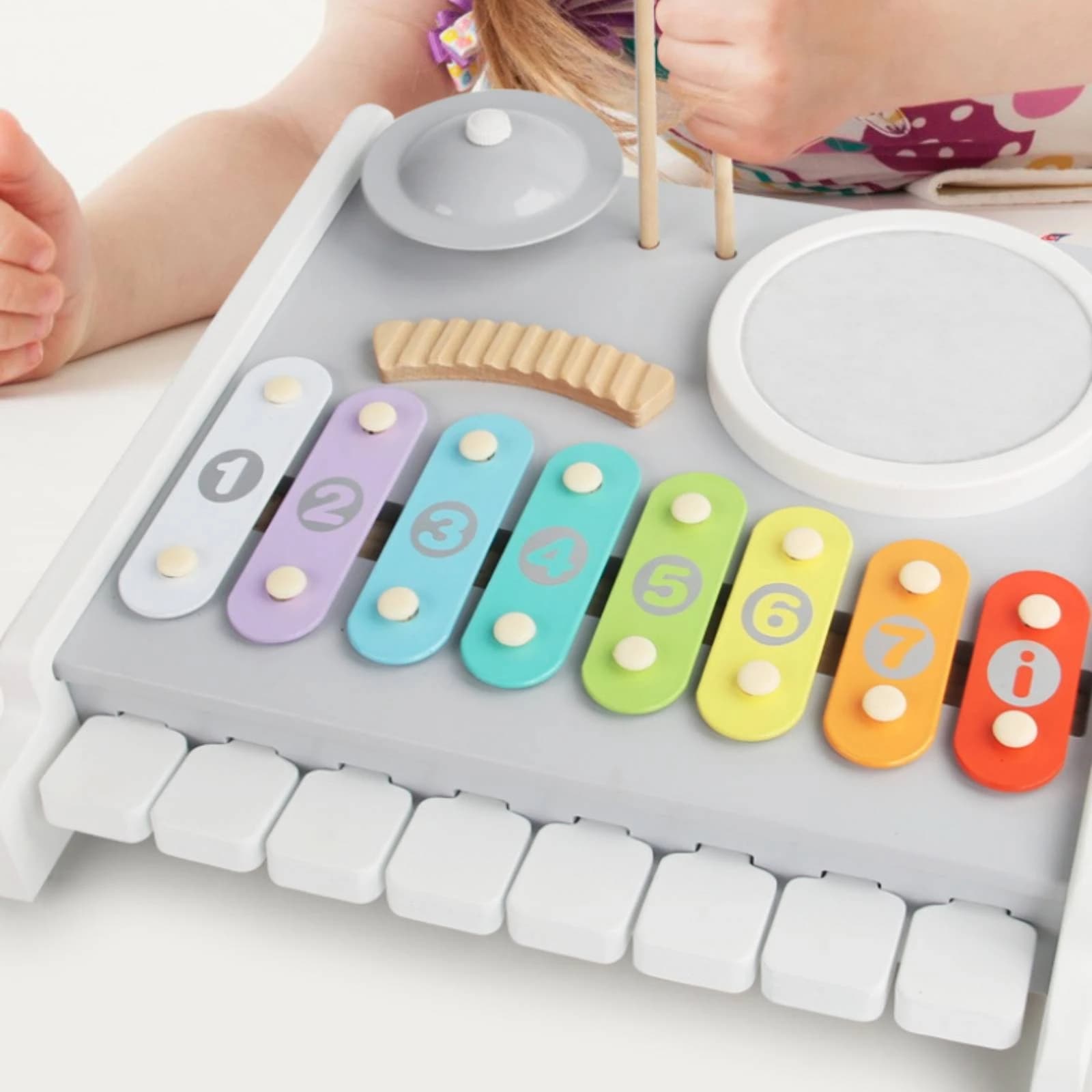 Piano Xylophone Drum Toy Included Mallets Xylophone Toy Kids Plaything Cymbal Pad Motor Skills for Children