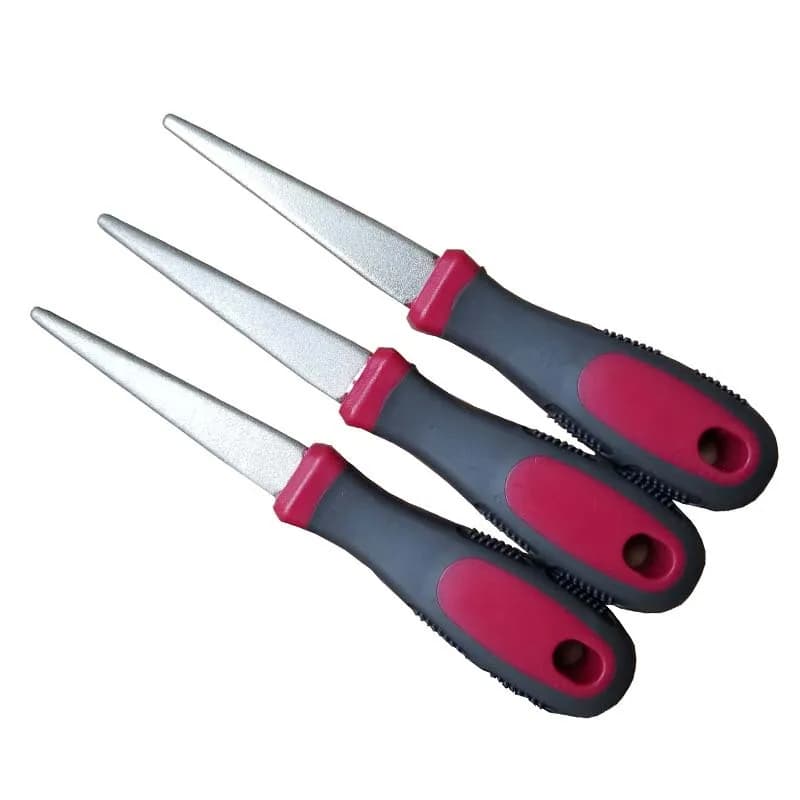 Asta per affilare diamantata lima a doppia grana in metallo per forbici coltelli attrezzi da giardino lati curvi piatti temperamatite portatile forniture per la casa