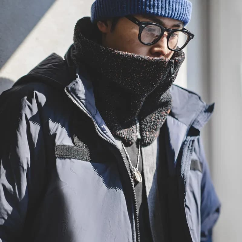 Maden Outdoor Vintage Men's Winter Warming Scarf Warm Zip Navajo Battery Printed Climbing Skiing Cycling Snood Scarf Scarf
