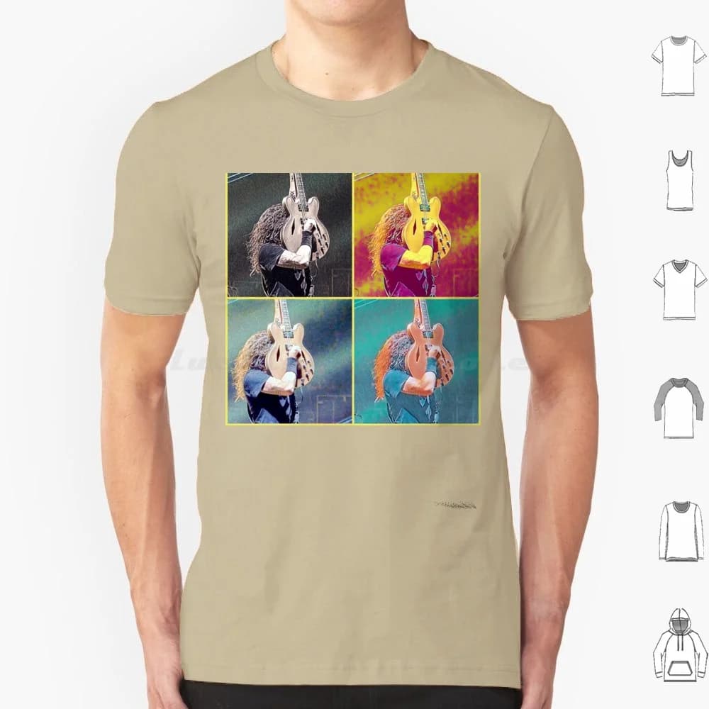 Dave On Guitar T Shirt Cotone Uomo Donna Stampa fai da te Dave David Grohl Plettro per chitarra Live Music Concert Tour Detroit