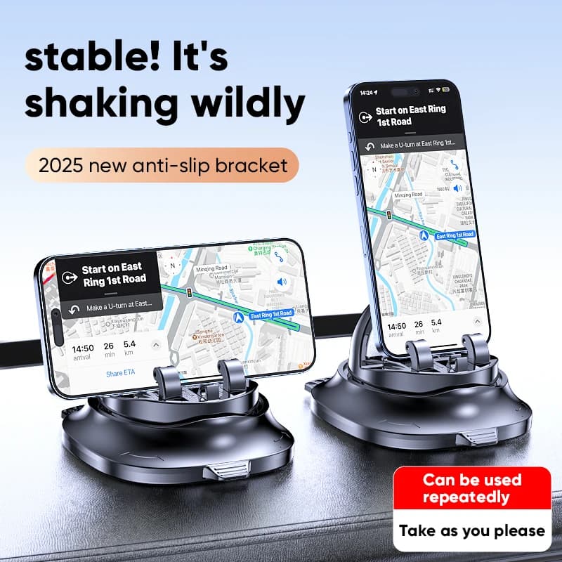 Supporto per Telefono da Auto Girevole a 360 Gradi, Supporto per Cruscotto con Targa per Numero di Parcheggio per Viaggi su Strada e GPS