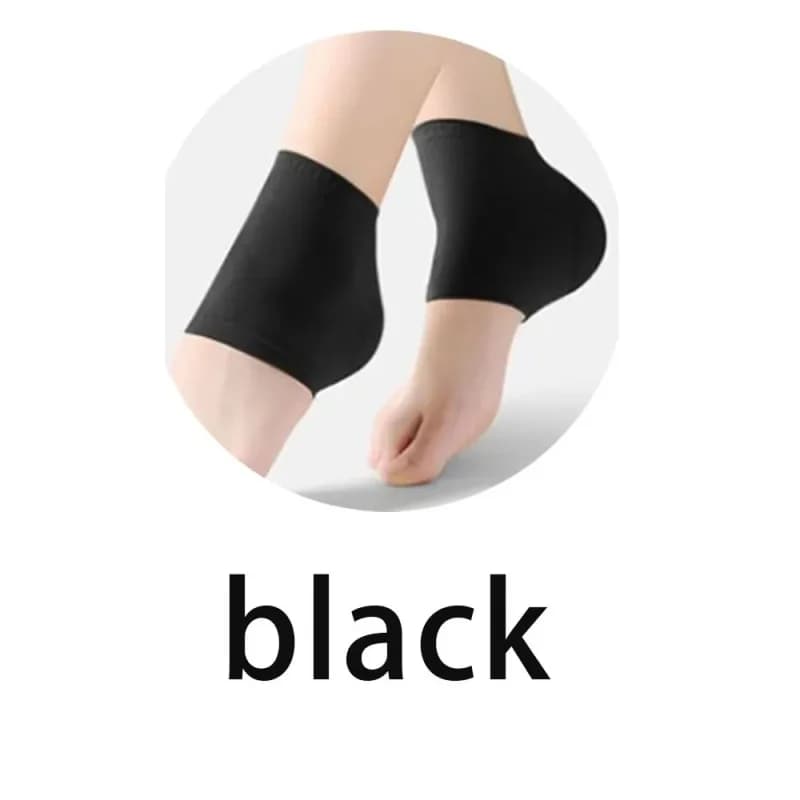 Calzino Protettivo in Gel di Silicone per Tallone, Idratante, Anti-Usura, Anti-Screpolature, Mezza Copertura per Piede, Nero/Nude