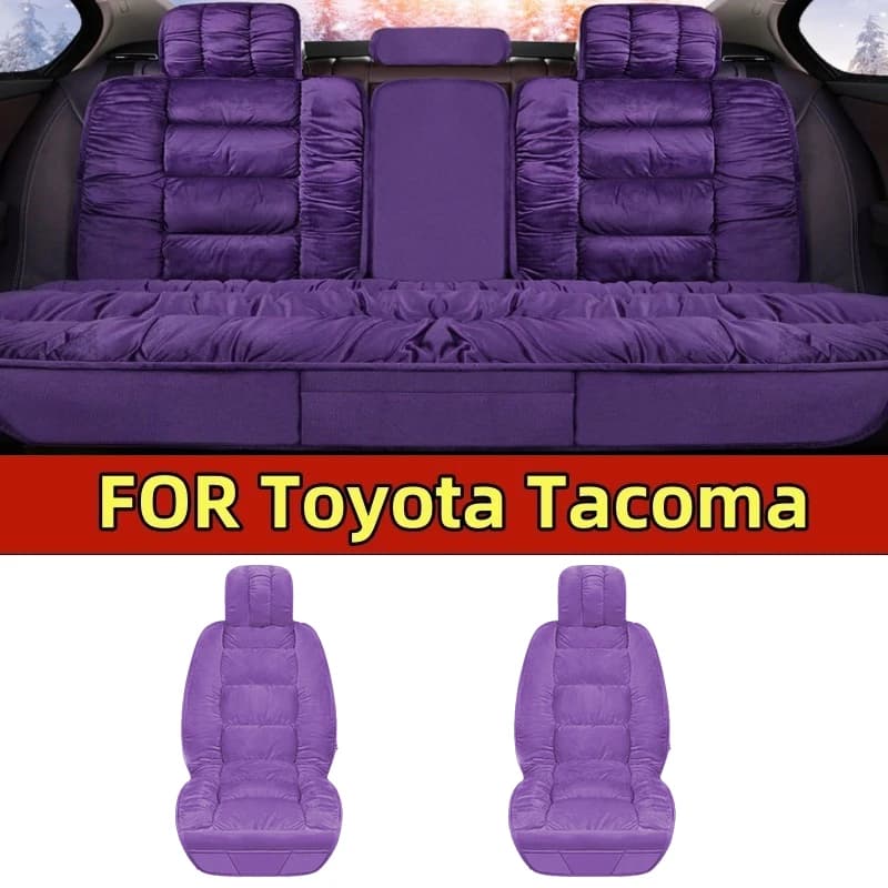 Coprisedile per auto per l'inverno ispessito corto peluche caldo file anteriori e posteriori comoda copertura completa per 5 posti per Toyota Tacoma