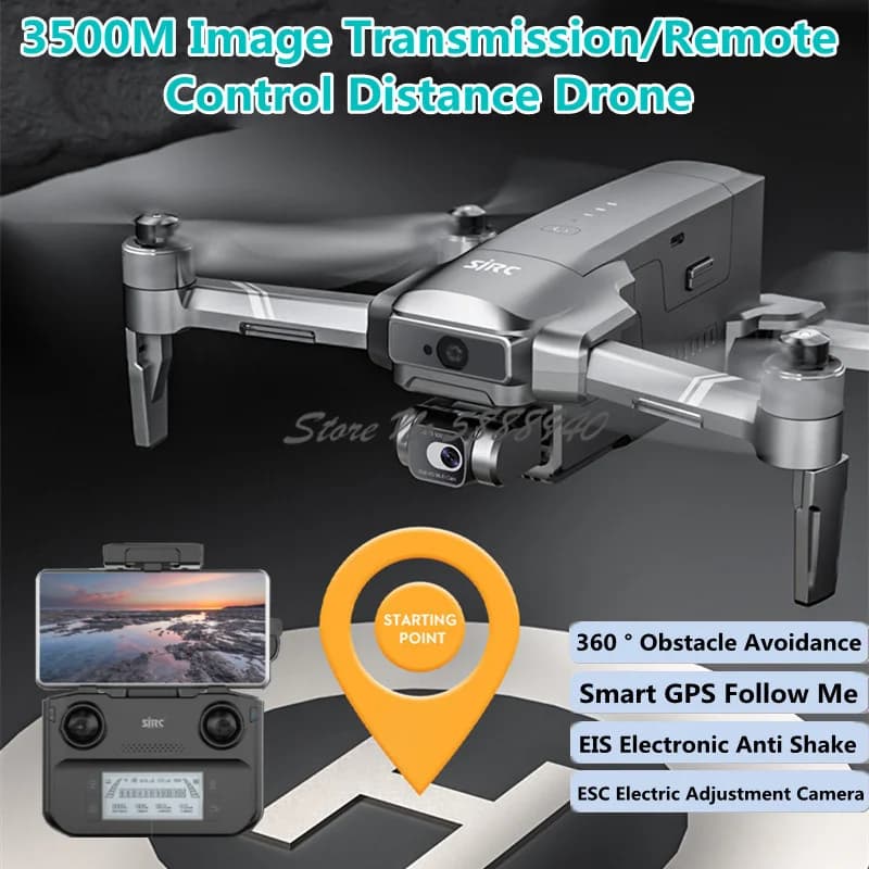 Professionale Aerea Reale 4K GPS Follow Me RC Quadcopter 5G 3.5KM Brushless EI Anti Shake Evitamento Ostacoli WIFI FPV RC Drone
