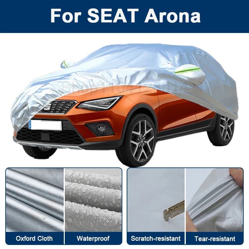 Copertura completa per auto da esterno per SEAT Arona con strisce riflettenti, impermeabile, antineve, antipolvere, protezione UV, accessori esterni