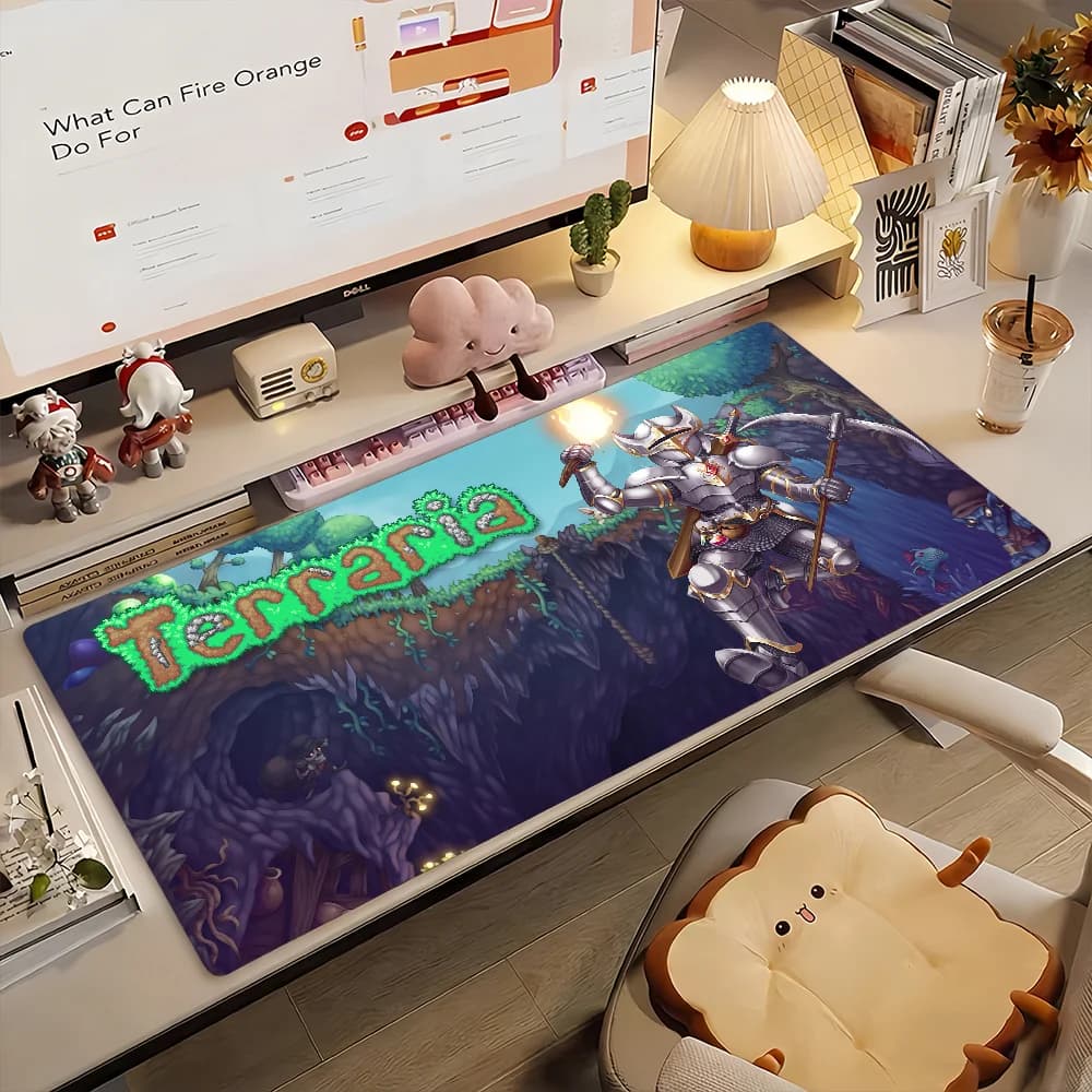 Tappetino per mouse Game T-Terraria, tappetino per computer in gomma antiscivolo, tappetino da scrivania per gamer, decorazione, tappetino per laptop, ufficio, grande