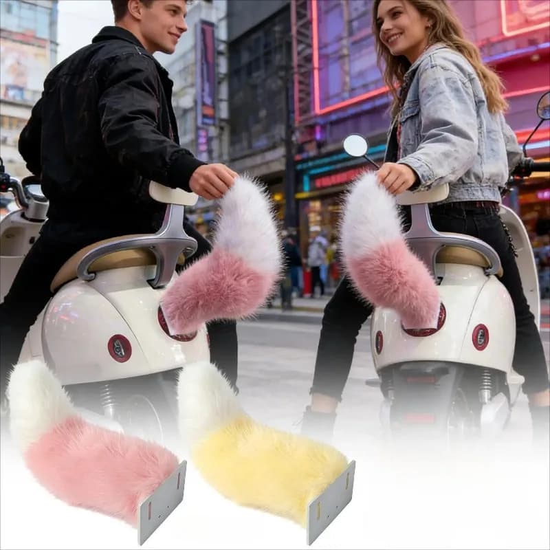Cute Electric Wagging Plush Tail with Remote Control Moving Fox Tail Decoration Universal for Car Scooter Motorcycle