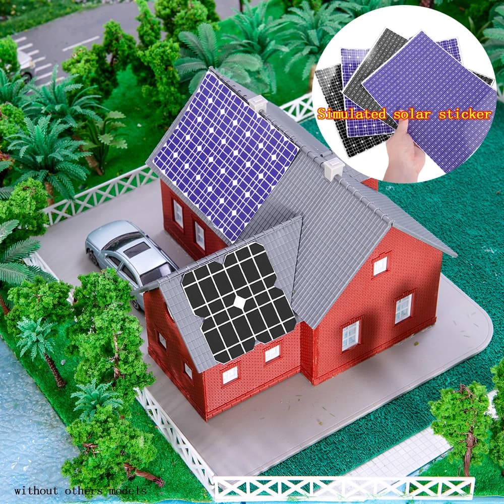 21*29CM simulazione blu/nero pannello solare adesivi materiali fai da te modello di costruzione paesaggio Layout kit 3 pz/lotto