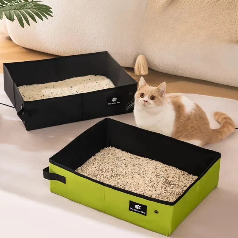 Lettiera Portatile Pieghevole da Viaggio per Animali Domestici, Vassoio Toilette per Cani, Lettiera Pieghevole per Gatti, Impermeabile, per Esterni