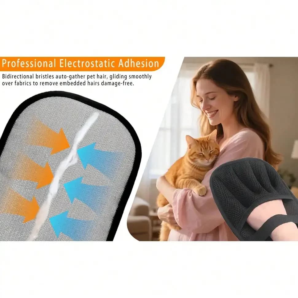 Guanto Lavabile Rimuovi Peli di Animali Domestici, Guanto Antistatico per la Rimozione del Pelo, Guanto per la Toelettatura Resistente e Riutilizzabile per Mobili